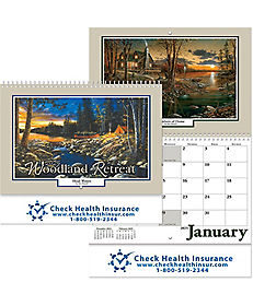 Promotional Wall Calendars: Woodland Retreat Spiral Wall Calendar Foil Imprint